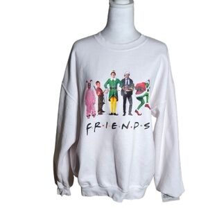 F.R.I.E.N.D.S Sweatshirt Sz XL White Holiday Christmas